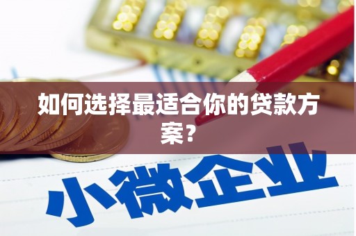 单县如何选择最适合你的贷款方案？